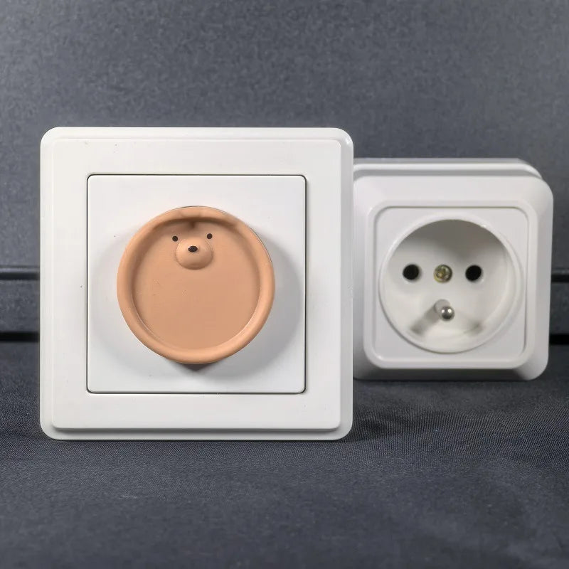 5Pcs Baby Safety Protection Socket Protective Cover Cute Cartoon Children Electric Shock Prevention Dust Protection Cover