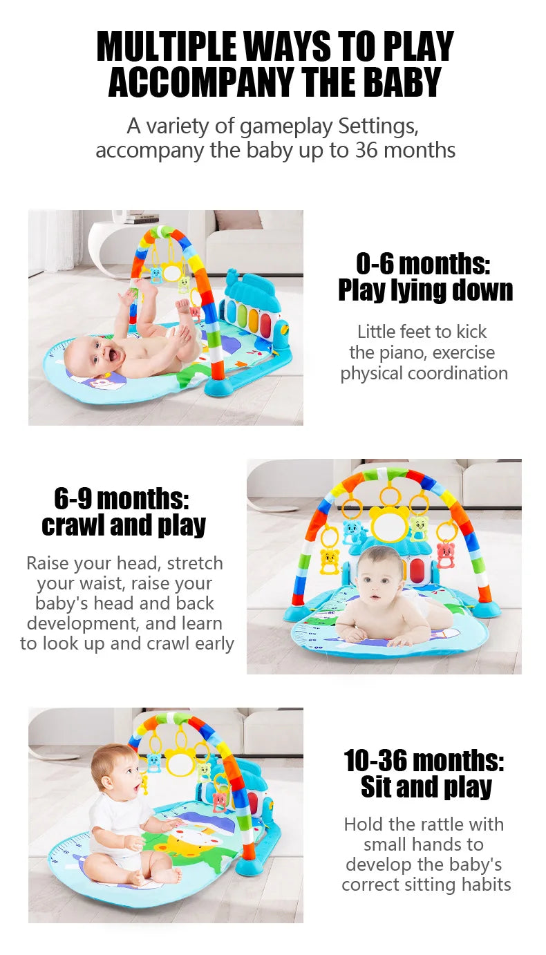 Baby Piano Gym™ – Tapis d’Éveil Musical 0-36 Mois
