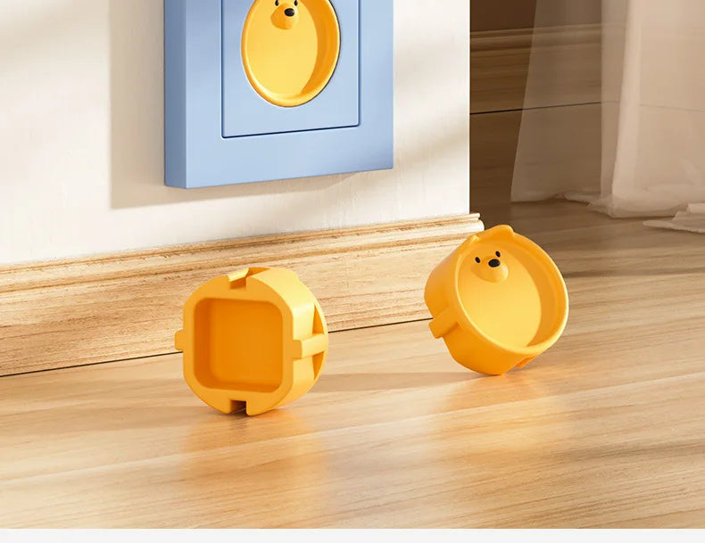5Pcs Baby Safety Protection Socket Protective Cover Cute Cartoon Children Electric Shock Prevention Dust Protection Cover