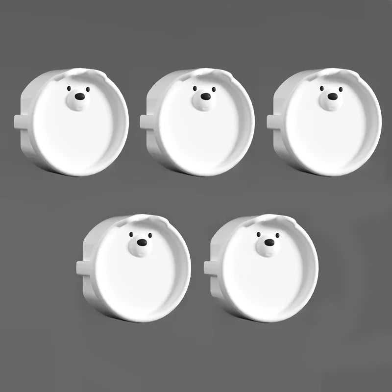 5Pcs Baby Safety Protection Socket Protective Cover Cute Cartoon Children Electric Shock Prevention Dust Protection Cover