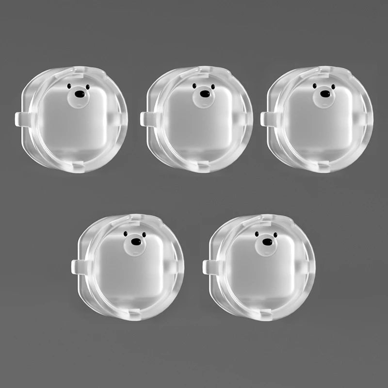 5Pcs Baby Safety Protection Socket Protective Cover Cute Cartoon Children Electric Shock Prevention Dust Protection Cover